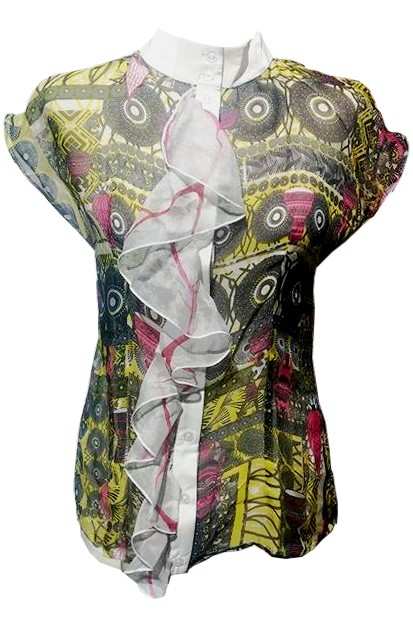 Eki Orleans Slice of Africa Blouse. silk african print blouse