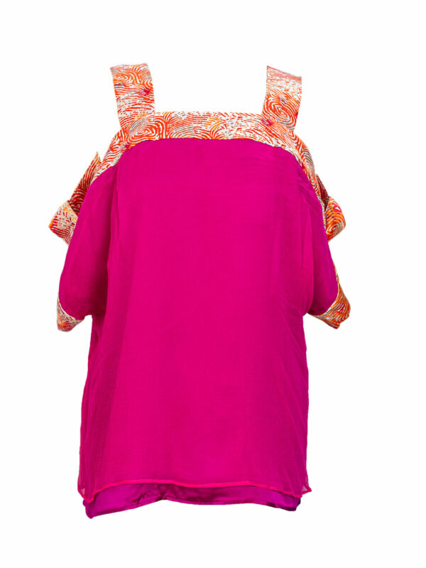 pink silk blouse