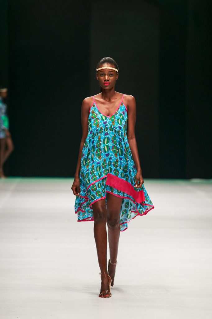 African printed silk dress