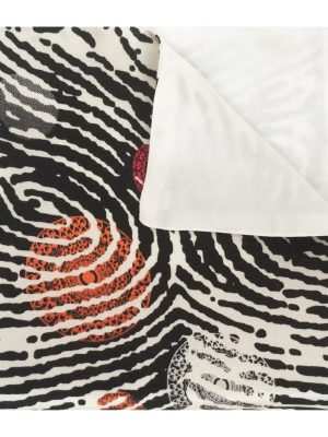 African silk pocket squares, orange and black pattern, Eki silk